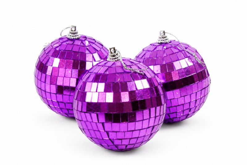 Picture of Disco Bauble Purple 8cm x 3